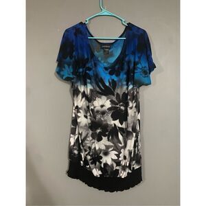 Lane Bryant Floral Tropic Scoop Neck Short Sleeve Top Size 14/16